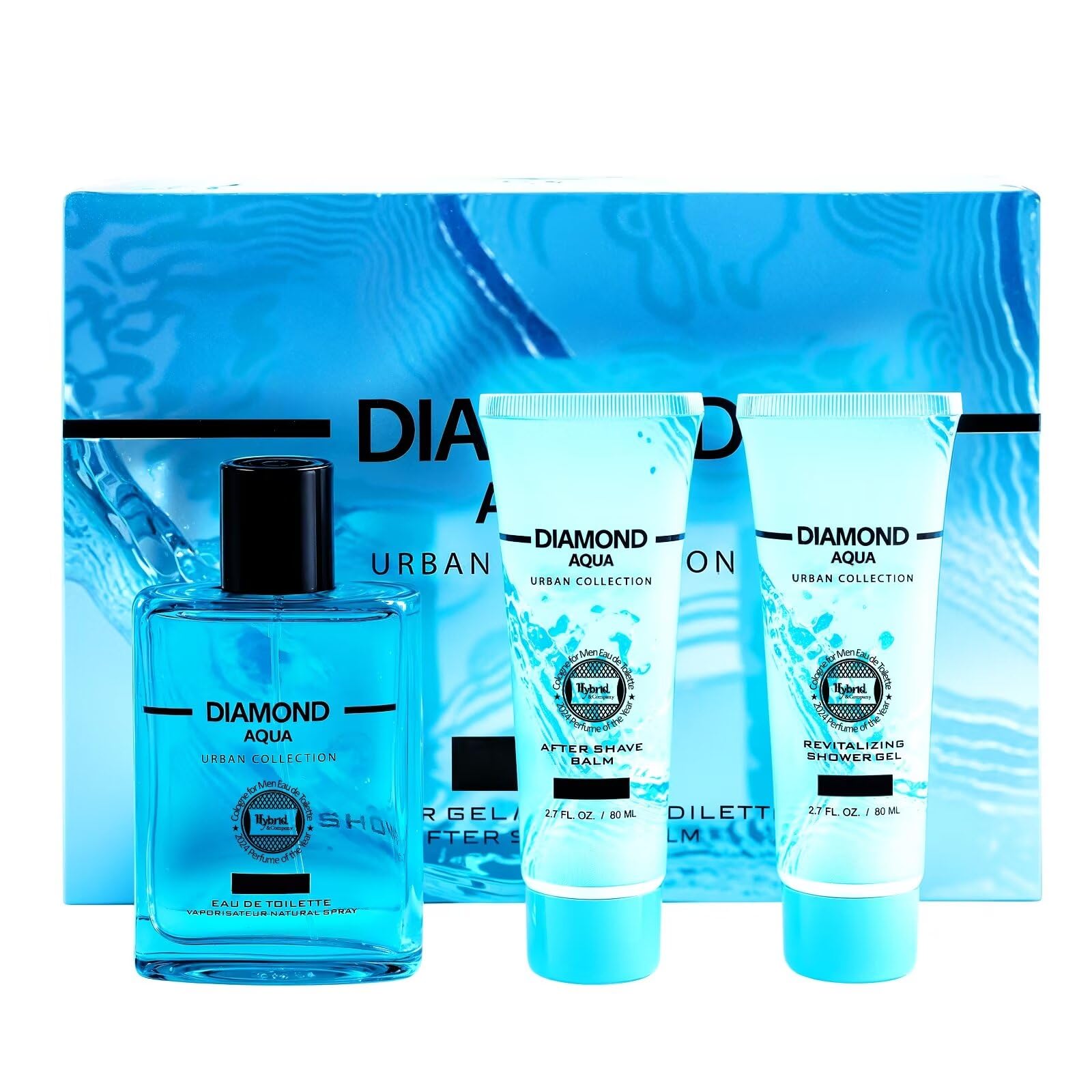 Amazon.com : Hybrid & Company Diamond Aqua 3Pcs Gift Set For Men